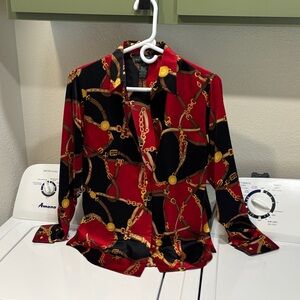 Ralph Lauren Red and Black Chain Print Shirt